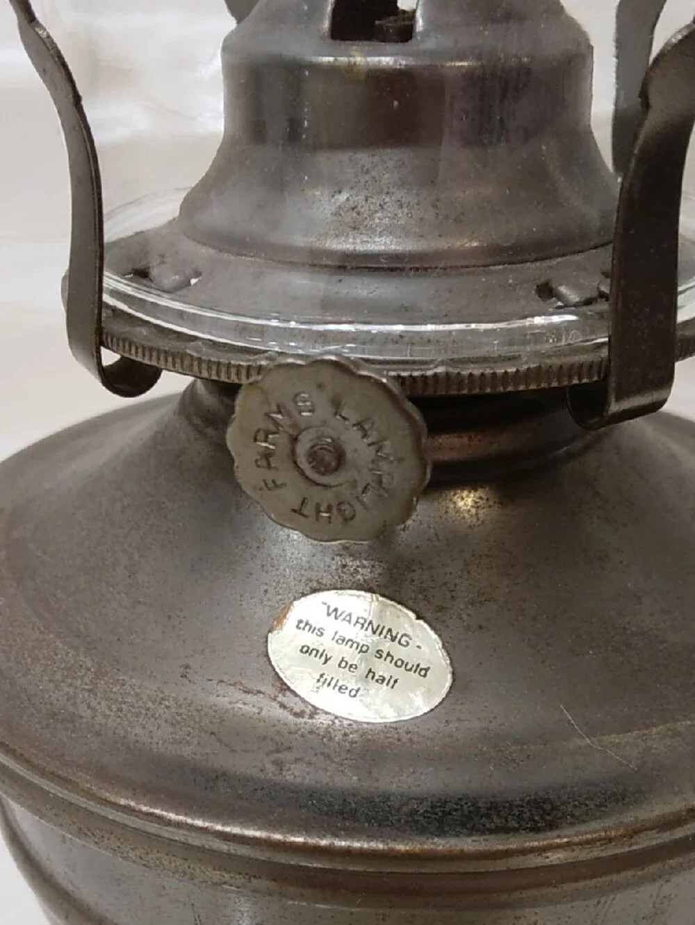 Vintage Lamplight Farms Gray Metal Oil Lamp Rustic Farmhouse Decor